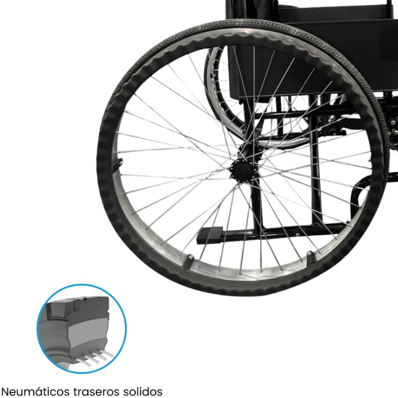 Silla De Ruedas Plegable Color Negro, Marca: Handy, Modelo: S150B - Imagen 4